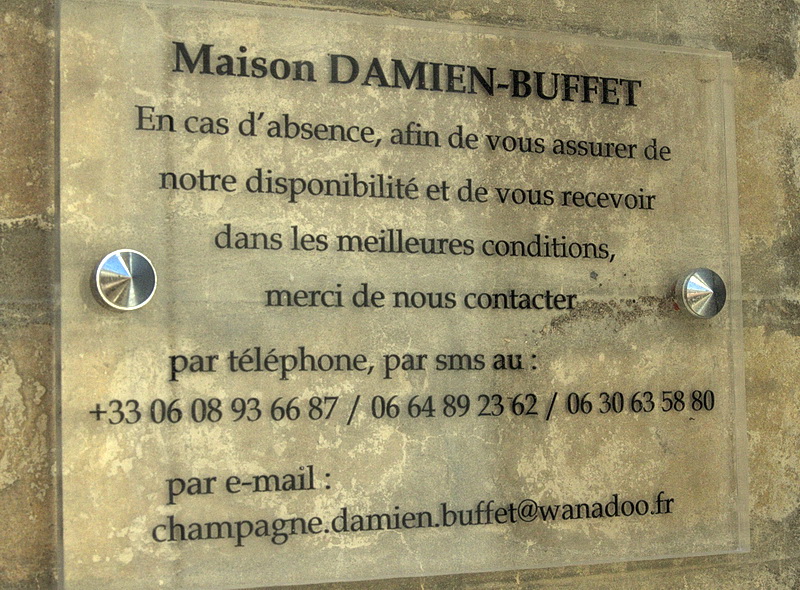 Pour toute demande spécifique (visites, dégustations, tarifs, réservation contactez nous, nous vous répondrons avec plaisir et vous accueillerons chaleureusement : champagne damien buffet coordonnees pour reservation visites et degustations